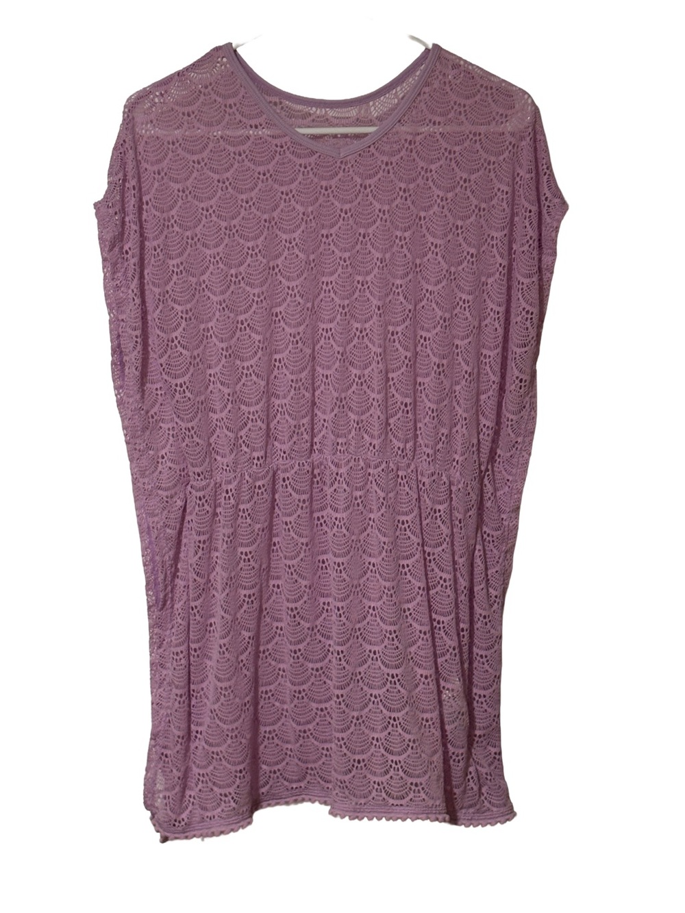 Elegant Purple Lace Girls Bathing Suit Coverup dress